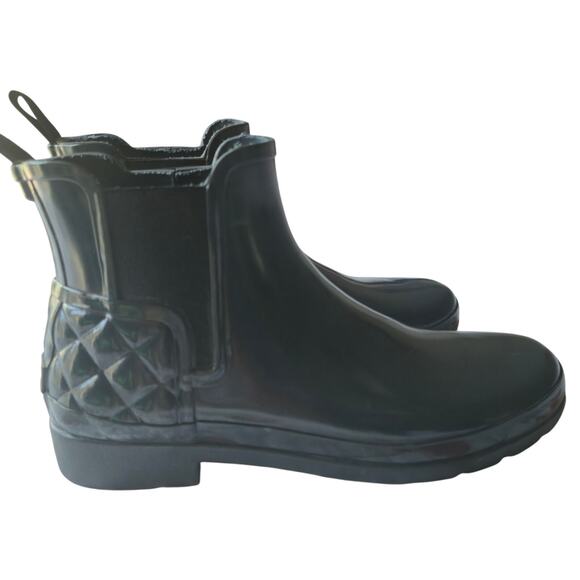 Hunter Chelsea Slip on Quilted Rubber Rain Waterproof Army Dark Green Boot US 9 - Picture 5 of 8